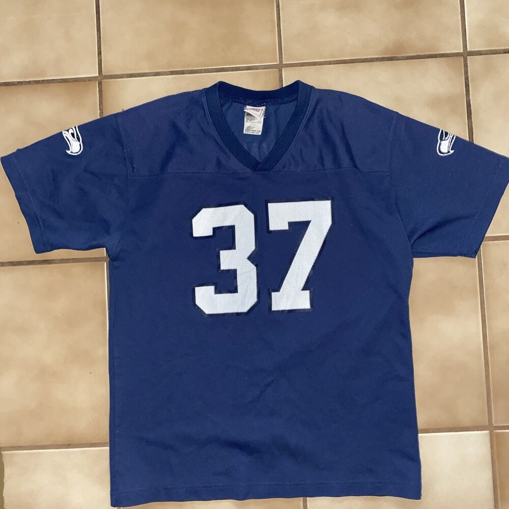 Seattle Seahawks Jersey Boys Large Blue NFL Football Reebok Shaun Alexander 37